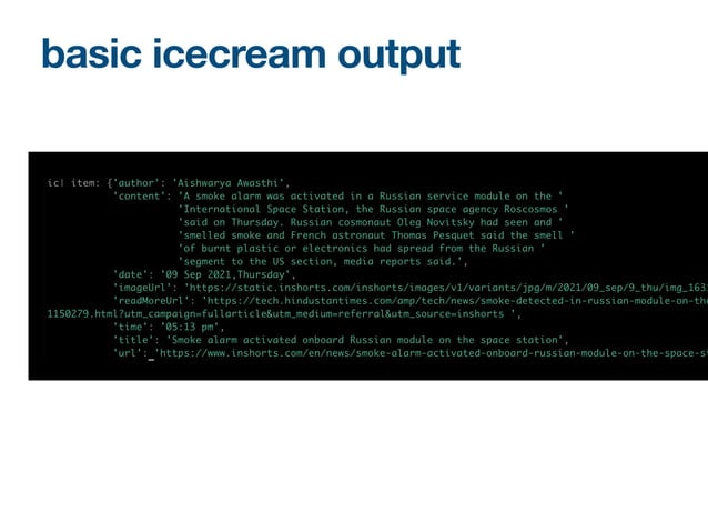 Python icecream library | PPT