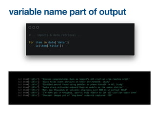 variable name part of output
 