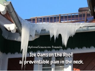 neck 
MyHomeScience.com Presents: 
Ice Dams on the Roof: 
a preventable pain in the neck. 
 