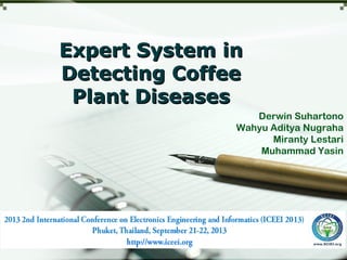 LOGO
Derwin Suhartono
Wahyu Aditya Nugraha
Miranty Lestari
Muhammad Yasin
Expert System inExpert System in
Detecting CoffeeDetecting Coffee
Plant DiseasesPlant Diseases
 