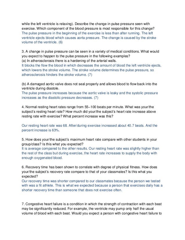 Blood Pressure Changes During Physical Activity