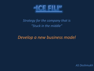 “ICE FILI” Strategy for the company that is  “Stuck in the middle”  Develop a new business model AS Deshmukh 