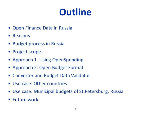 open budget format issues on development of specification and conver format issues
