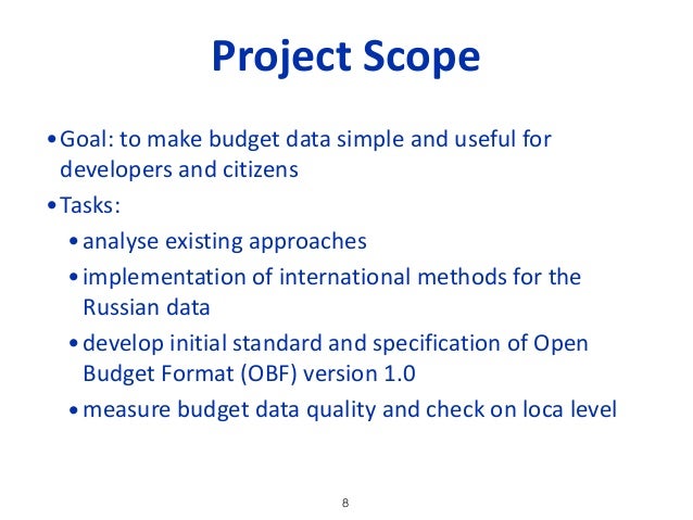 open budget format issues on development of specification and conver