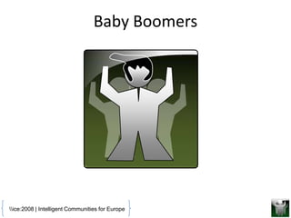 Baby Boomers




ice:2008 | Intelligent Communities for Europe
 