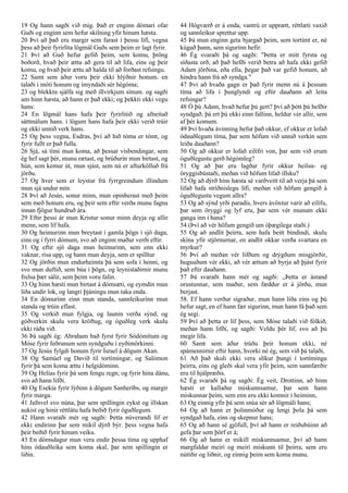 19 Og hann sagði við mig. Það er enginn dómari ofar
Guði og enginn sem hefur skilning yfir hinum hæsta.
20 Því að það eru margir sem farast í þessu lífi, vegna
þess að þeir fyrirlíta lögmál Guðs sem þeim er lagt fyrir.
21 Því að Guð hefur gefið þeim, sem komu, þröng
boðorð, hvað þeir ættu að gera til að lifa, eins og þeir
komu, og hvað þeir ættu að halda til að forðast refsingu.
22 Samt sem áður voru þeir ekki hlýðnir honum. en
talaði í móti honum og ímyndaði sér hégóma;
23 og blekktu sjálfa sig með illvirkjum sínum. og sagði
um hinn hæsta, að hann er það ekki; og þekkti ekki vegu
hans:
24 En lögmál hans hafa þeir fyrirlitið og afneitað
sáttmálum hans. í lögum hans hafa þeir ekki verið trúir
og ekki unnið verk hans.
25 Og þess vegna, Esdras, því að hið tóma er tómt, og
fyrir fullt er það fulla.
26 Sjá, sá tími mun koma, að þessar vísbendingar, sem
ég hef sagt þér, munu rætast, og brúðurin mun birtast, og
hún, sem kemur út, mun sjást, sem nú er afturkölluð frá
jörðu.
27 Og hver sem er leystur frá fyrrgreindum illindum
mun sjá undur mín.
28 Því að Jesús, sonur minn, mun opinberast með þeim
sem með honum eru, og þeir sem eftir verða munu fagna
innan fjögur hundruð ára.
29 Eftir þessi ár mun Kristur sonur minn deyja og allir
menn, sem líf hafa.
30 Og heimurinn mun breytast í gamla þögn í sjö daga,
eins og í fyrri dómum, svo að enginn maður verði eftir.
31 Og eftir sjö daga mun heimurinn, sem enn ekki
vaknar, rísa upp, og hann mun deyja, sem er spilltur
32 Og jörðin mun endurheimta þá sem sofa í henni, og
svo mun duftið, sem búa í þögn, og leynistaðirnir munu
frelsa þær sálir, sem þeim voru falin.
33 Og hinn hæsti mun birtast á dómsæti, og eymdin mun
líða undir lok, og langri þjáningu mun taka enda.
34 En dómurinn einn mun standa, sannleikurinn mun
standa og trúin eflast.
35 Og verkið mun fylgja, og launin verða sýnd, og
góðverkin skulu vera kröftug, og óguðleg verk skulu
ekki ráða við.
36 Þá sagði ég: Abraham bað fyrst fyrir Sódómítum og
Móse fyrir feðrunum sem syndguðu í eyðimörkinni.
37 Og Jesús fylgdi honum fyrir Ísrael á dögum Akan.
38 Og Samúel og Davíð til tortímingar, og Salómon
fyrir þá sem koma ættu í helgidóminn.
39 Og Helías fyrir þá sem fengu regn; og fyrir hina dánu,
svo að hann lifði.
40 Og Esekía fyrir lýðinn á dögum Sanheríbs, og margir
fyrir marga.
41 Jafnvel svo núna, þar sem spillingin eykst og illskan
aukist og hinir réttlátu hafa beðið fyrir óguðlegum.
42 Hann svaraði mér og sagði: Þetta núverandi líf er
ekki endirinn þar sem mikil dýrð býr. þess vegna hafa
þeir beðið fyrir hinum veiku.
43 En dómsdagur mun vera endir þessa tíma og upphaf
hins ódauðleika sem koma skal, þar sem spillingin er
liðin.
44 Hógværð er á enda, vantrú er upprætt, réttlæti vaxið
og sannleikur sprettur upp.
45 Þá mun enginn geta bjargað þeim, sem tortímt er, né
kúgað þann, sem sigurinn hefir.
46 Ég svaraði þá og sagði: "Þetta er mitt fyrsta og
síðasta orð, að það hefði verið betra að hafa ekki gefið
Adam jörðina, eða ella, þegar það var gefið honum, að
hindra hann frá að syndga."
47 Því að hvaða gagn er það fyrir menn nú á þessum
tíma að lifa í þunglyndi og eftir dauðann að leita
refsingar?
48 Ó þú Adam, hvað hefur þú gert? því að þótt þú hefðir
syndgað, þá ert þú ekki einn fallinn, heldur vér allir, sem
af þér komum.
49 Því hvaða ávinning hefur það okkur, ef okkur er lofað
ódauðlegum tíma, þar sem höfum við unnið verkin sem
leiða dauðann?
50 Og að okkur er lofað eilífri von, þar sem við erum
óguðlegustu gerð hégómleg?
51 Og að þar eru lagðar fyrir okkur heilsu- og
öryggisbústaði, meðan við höfum lifað illsku?
52 Og að dýrð hins hæsta sé varðveitt til að verja þá sem
lifað hafa stríðnislegu lífi, meðan við höfum gengið á
óguðlegustu vegum allra?
53 Og að sýnd yrði paradís, hvers ávöxtur varir að eilífu,
þar sem öryggi og lyf eru, þar sem vér munum ekki
ganga inn í hana?
54 (Því að vér höfum gengið um óþægilega staði.)
55 Og að andlit þeirra, sem hafa beitt bindindi, skulu
skína yfir stjörnurnar, en andlit okkar verða svartara en
myrkur?
56 Því að meðan vér lifðum og drýgðum misgjörðir,
hugsuðum vér ekki, að vér ættum að byrja að þjást fyrir
það eftir dauðann.
57 Þá svaraði hann mér og sagði: ,,Þetta er ástand
orustunnar, sem maður, sem fæddur er á jörðu, mun
berjast.
58. Ef hann verður sigraður, mun hann líða eins og þú
hefur sagt, en ef hann fær sigurinn, mun hann fá það sem
ég segi.
59 Því að þetta er líf þess, sem Móse talaði við fólkið,
meðan hann lifði, og sagði: Veldu þér líf, svo að þú
megir lifa.
60 Samt sem áður trúðu þeir honum ekki, né
spámennirnir eftir hann, hvorki né ég, sem við þá talaði,
61 Að það skuli ekki vera slíkur þungi í tortímingu
þeirra, eins og gleði skal vera yfir þeim, sem sannfærðir
eru til hjálpræðis.
62 Ég svaraði þá og sagði: Ég veit, Drottinn, að hinn
hæsti er kallaður miskunnsamur, þar sem hann
miskunnar þeim, sem enn eru ekki komnir í heiminn,
63 Og einnig yfir þá sem snúa sér að lögmáli hans;
64 Og að hann er þolinmóður og lengi þola þá sem
syndgað hafa, eins og skepnur hans;
65 Og að hann sé gjöfull, því að hann er reiðubúinn að
gefa þar sem þörf er á;
66 Og að hann er mikill miskunnsamur, því að hann
margfaldar meiri og meiri miskunn til þeirra, sem eru
nútíðir og liðnir, og einnig þeim sem koma munu.
 