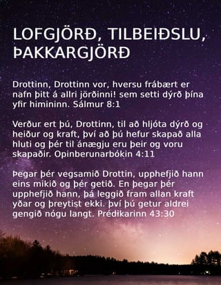 Icelandic Praise Worship Thanksgiving Tract