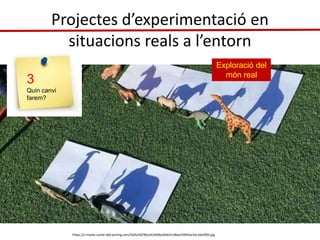 Projectes d’experimentació en
situacions reals a l’entorn
https://s-media-cache-ak0.pinimg.com/564x/e0/96/a4/e096a4e0d1e38aa2599c6a1bc3ab2f0d.jpg
Exploració del
món real
3
Quin canvi
farem?
 