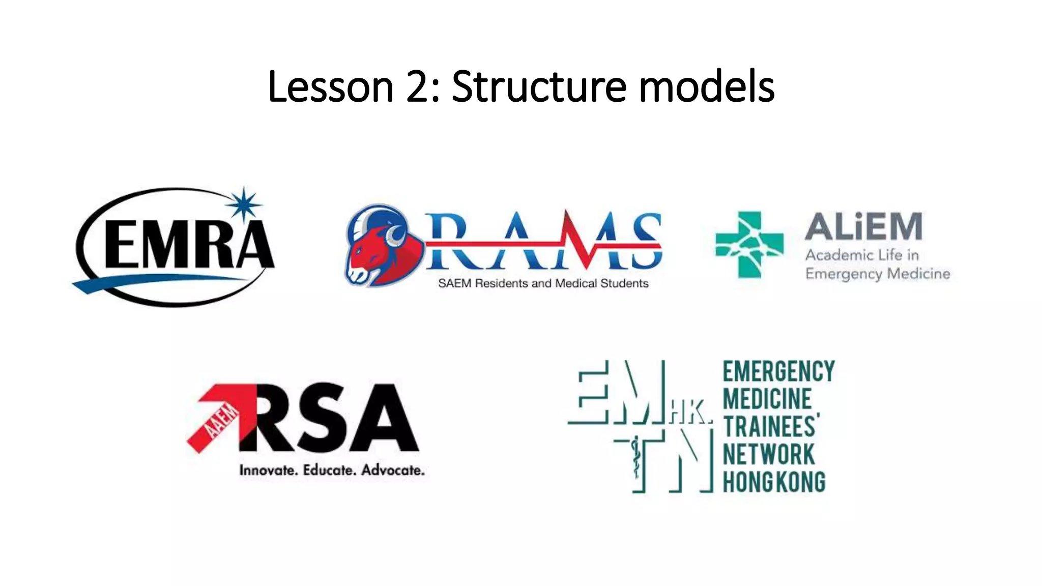 Lesson 2: Structure models
 