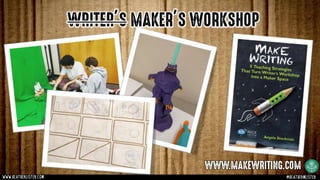 WWW.MAKEWRITING.COM
WRITER’S MAKER’S WORKSHOP
www.heatherlister.com @heathermlister
 