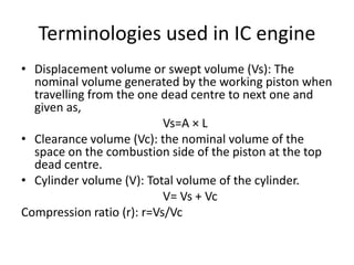 Engine Terminalogies Ic engine introduction | PPTX