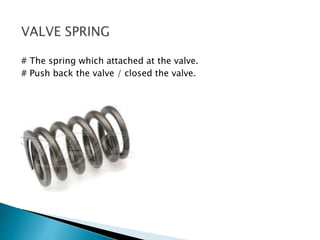 # The spring which attached at the valve.
# Push back the valve / closed the valve.
 