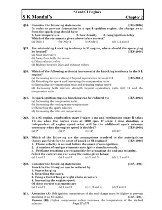 Ic engine ies gate ias 20 years question and answers | PDF
