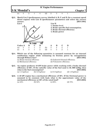 Ic engine ies gate ias 20 years question and answers | PDF