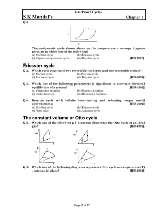 Ic engine ies gate ias 20 years question and answers | PDF