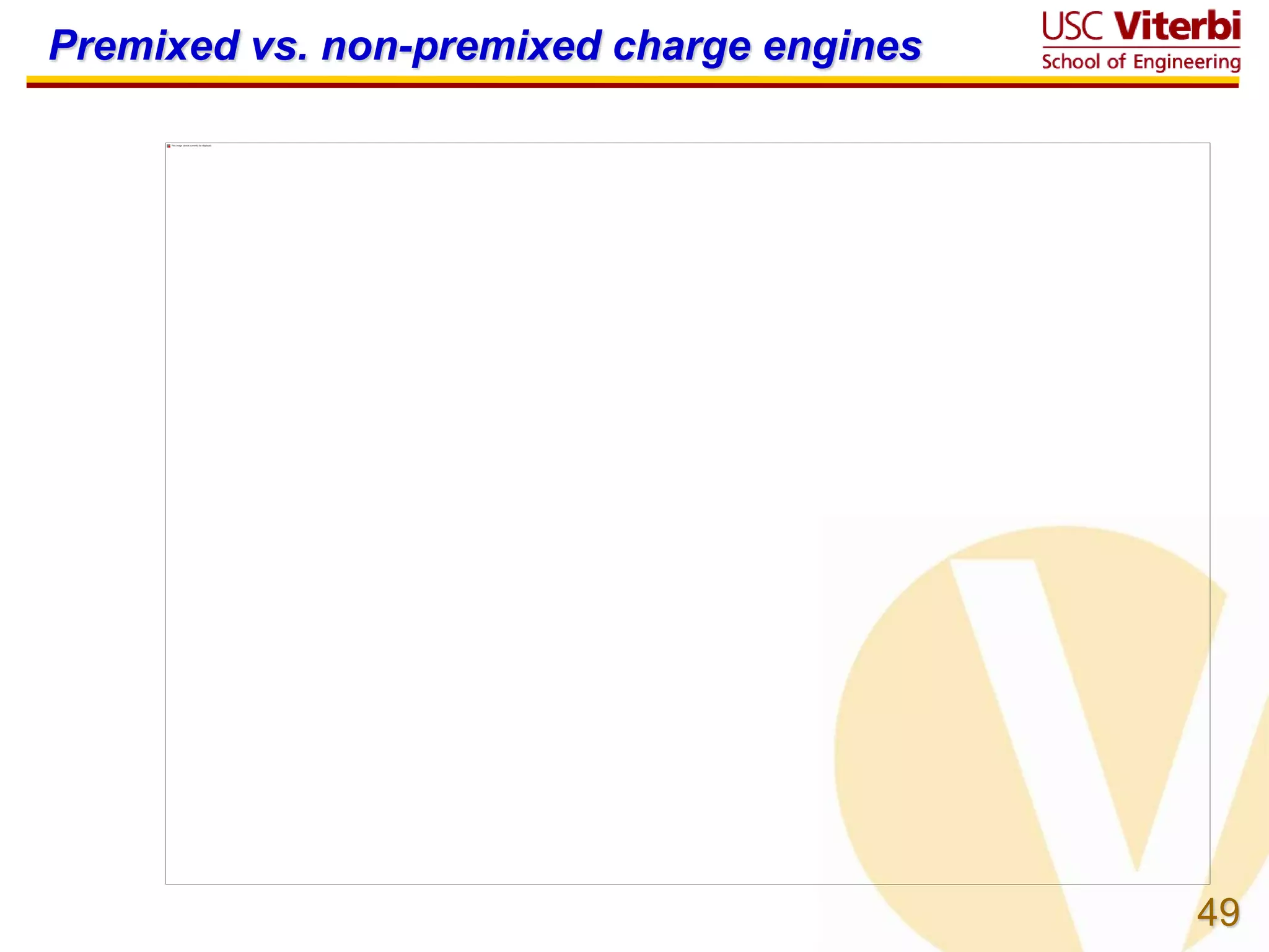 49
Premixed vs. non-premixed charge engines
 