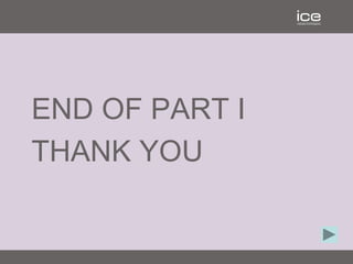 END OF PART I
THANK YOU
 