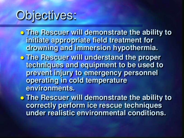 Ice rescue and immersion hypothermia slide share