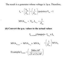 Pu System ECNG 3015 - PU system and 3Phase Fault calculation | PPSX