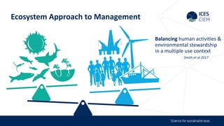 Balancing human activities &
environmental stewardship
in a multiple use context
Smith et al 2017
Ecosystem Approach to Management
 