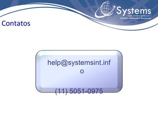 Contatos



           help@systemsint.inf
                    o

             (11) 5051-0975
 