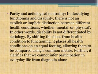 International classification of functioning, disability and health. | PPTX