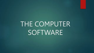 THE COMPUTER
SOFTWARE
 