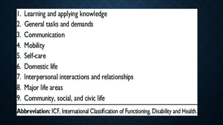 Icf (international classification of functioning disability and Health ...