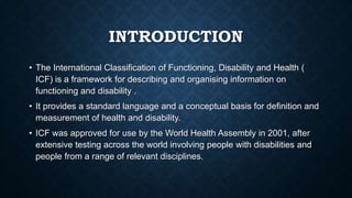 Icf (international classification of functioning disability and Health ...