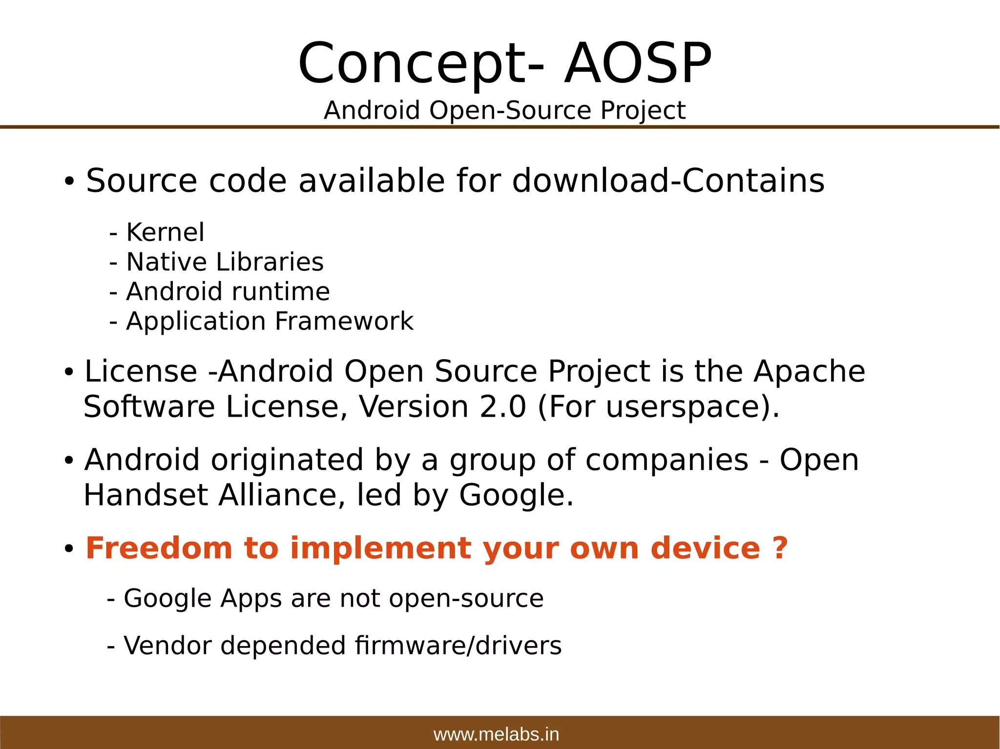 A deep dive into Android OpenSource Project(AOSP) | PPT