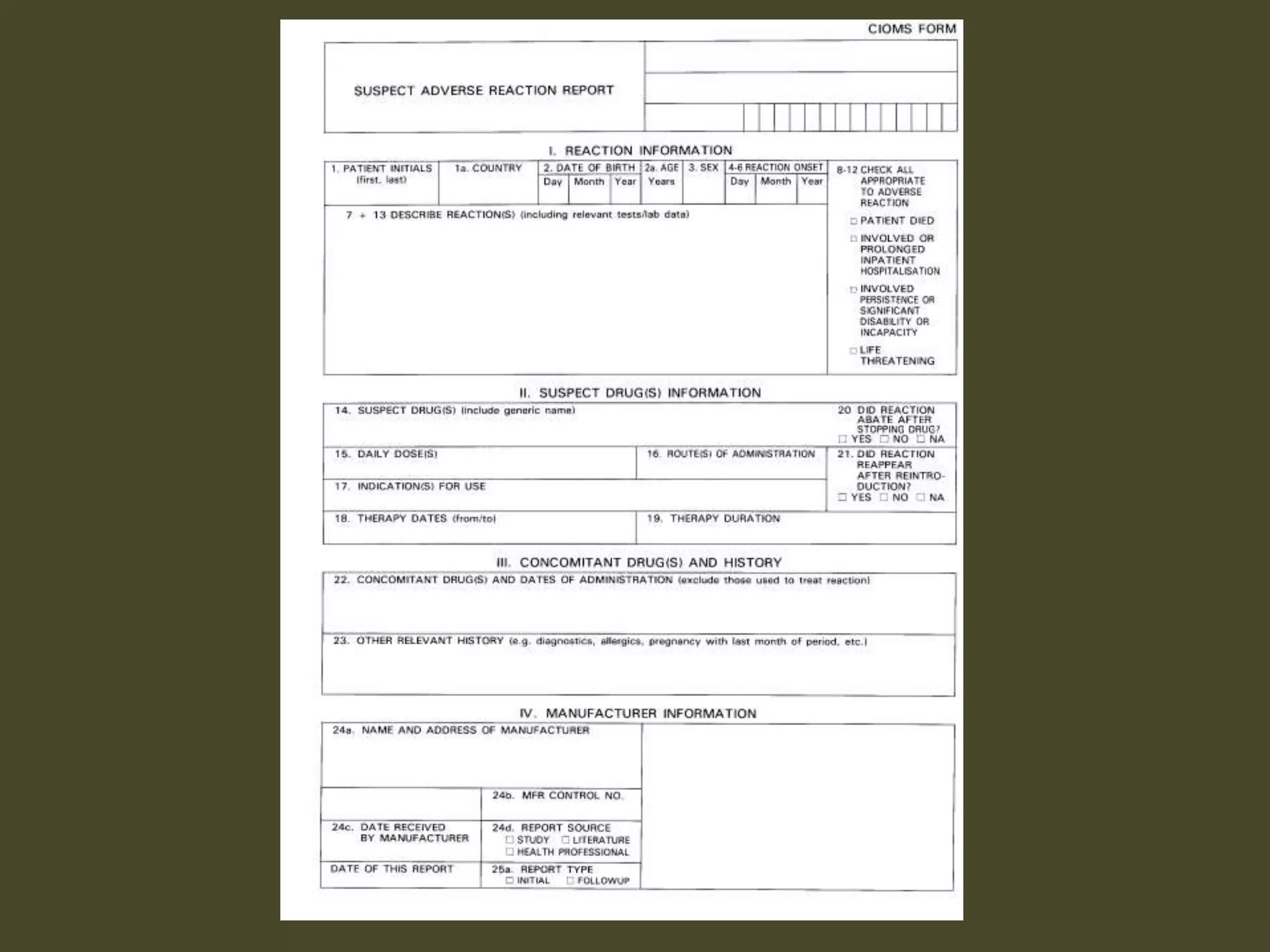 Suspect medicinal product