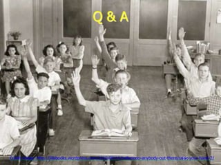 105
Q & A
Crédit image: http://jillsbooks.wordpress.com/2010/09/15/hellooooo-anybody-out-there/raise-your-hand-2/
 