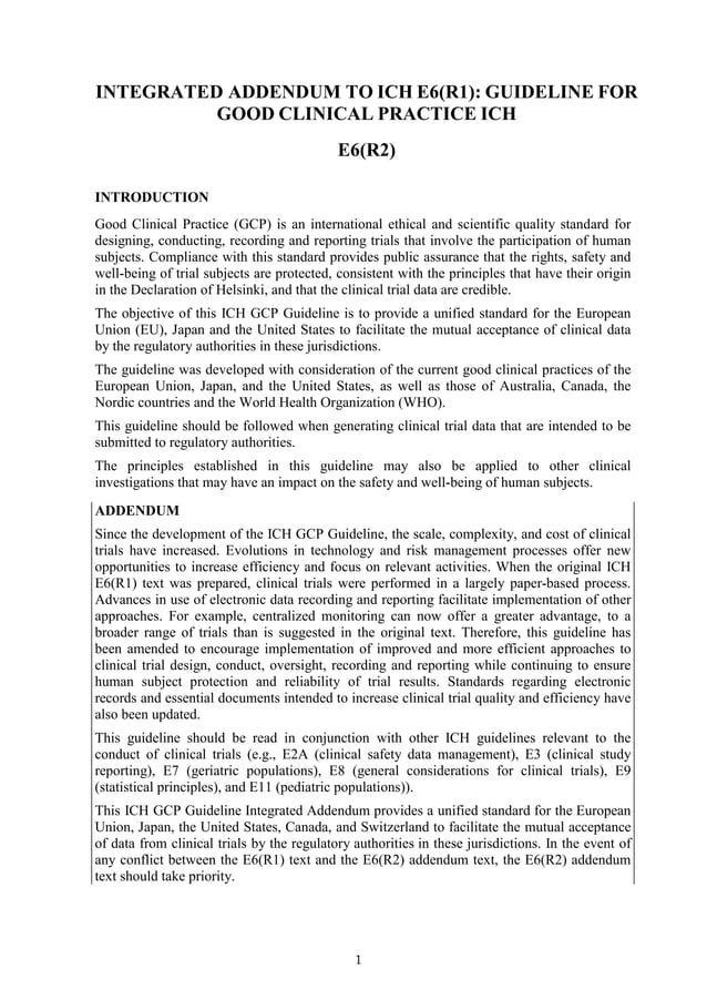 Ich E6 Protocol Template | What is ICH E6 R2? Good clinical practice ...