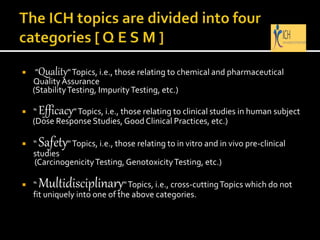 Ich Topic ICH guidelines | PPTX