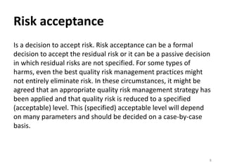 Ich guidelines on risk assessment and risk mangment | PPTX