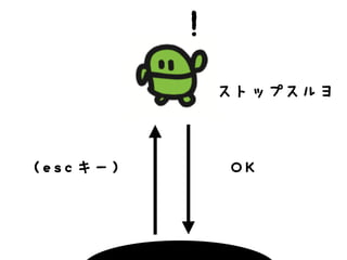 ! 
(escキー） 
ストップスルヨ 
OK 
 