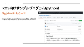 ROS򤱥ץץ(python)
f9p_ichimillѥå`
https://github.com/terakenxx/f9p_ichimill
 