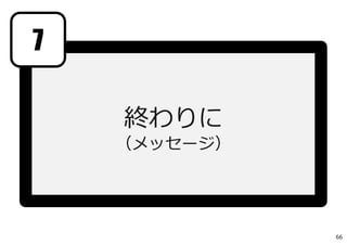 終わりに
（メッセージ）
7
66
 