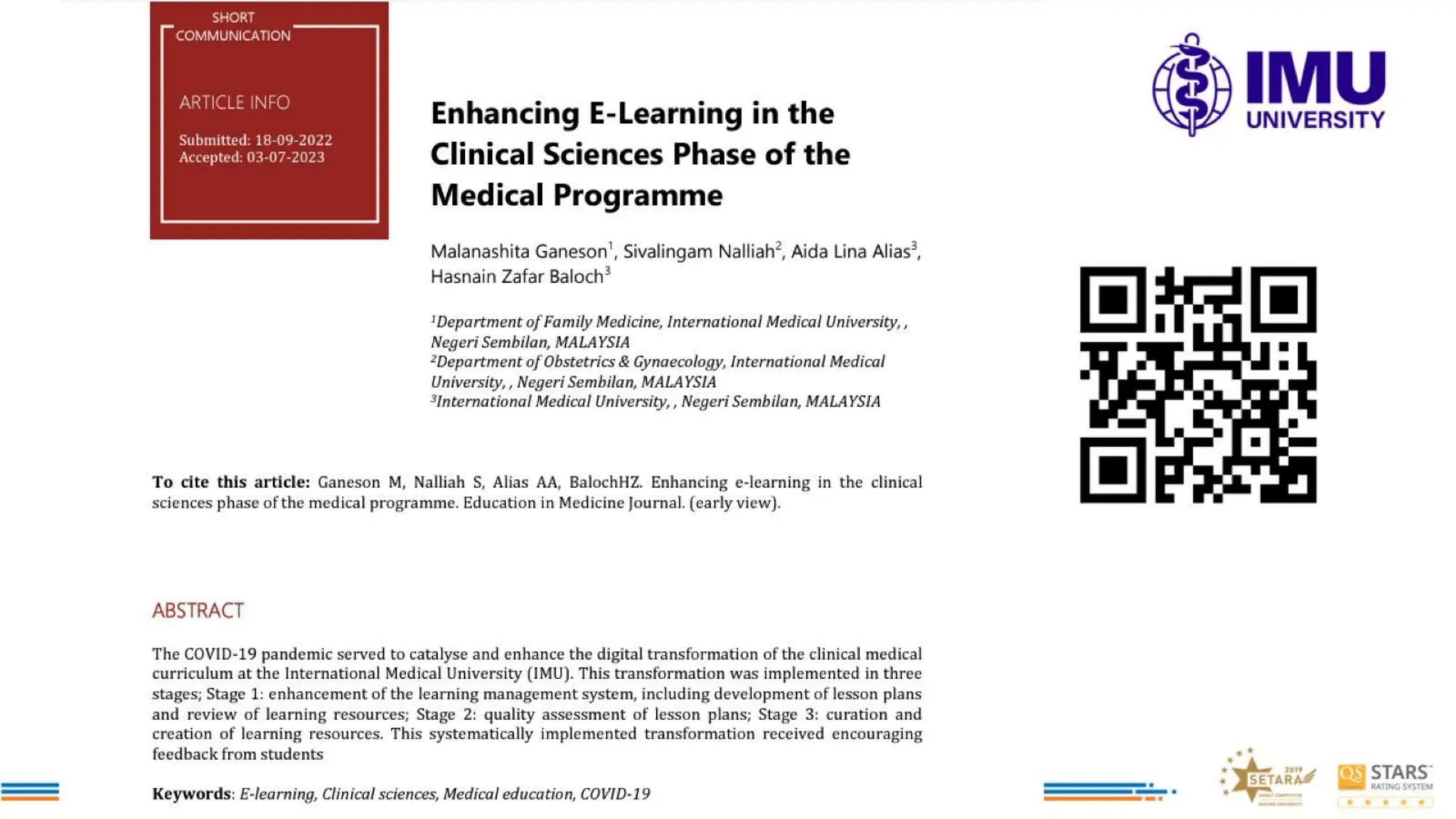 Enhancing Medical Education Clinical Phase using eLearning