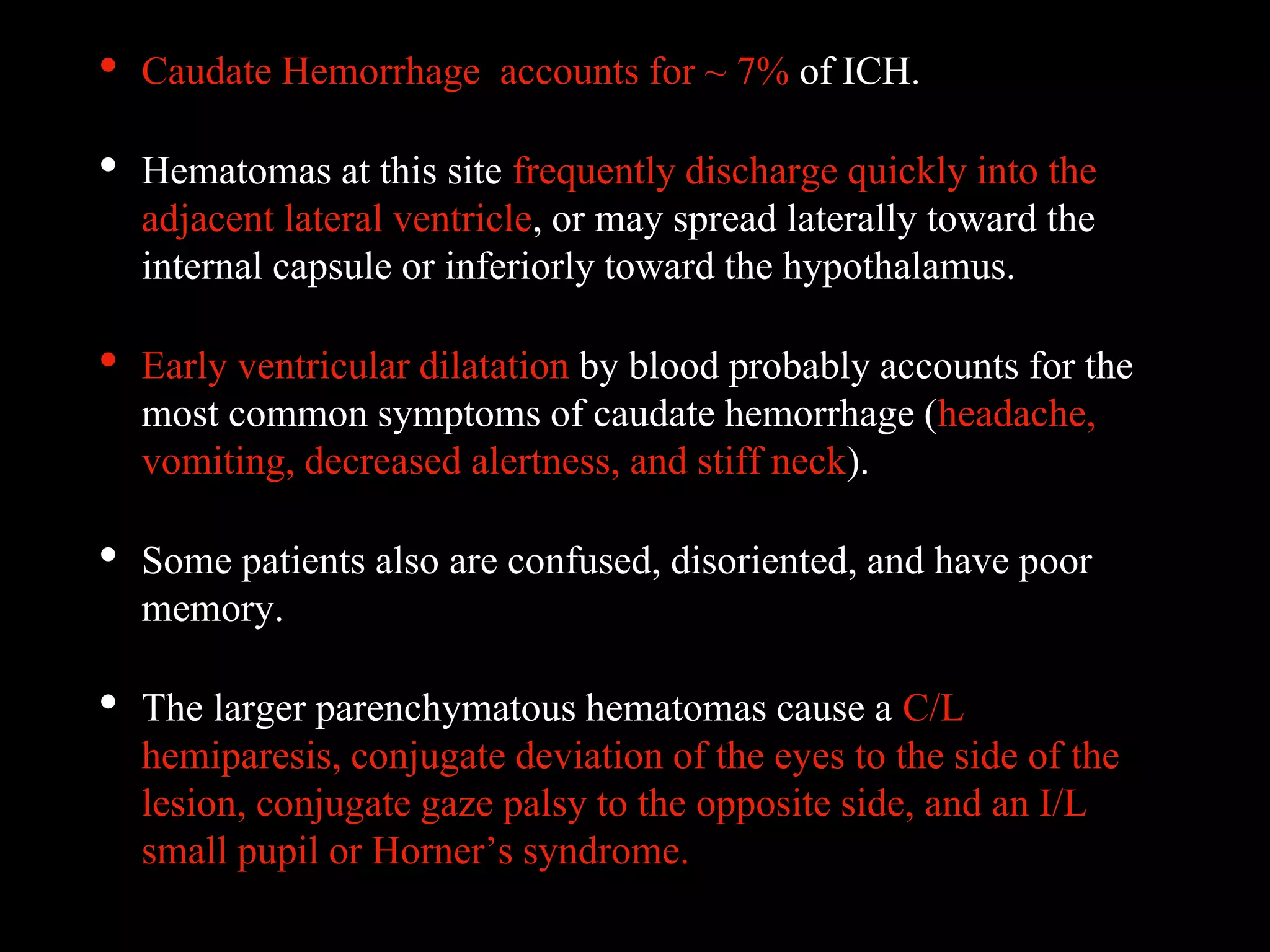 acute intracerebral haemorrhage: diagnosis and... Intracerebral hemorhage Diagnosis and management | PPTX