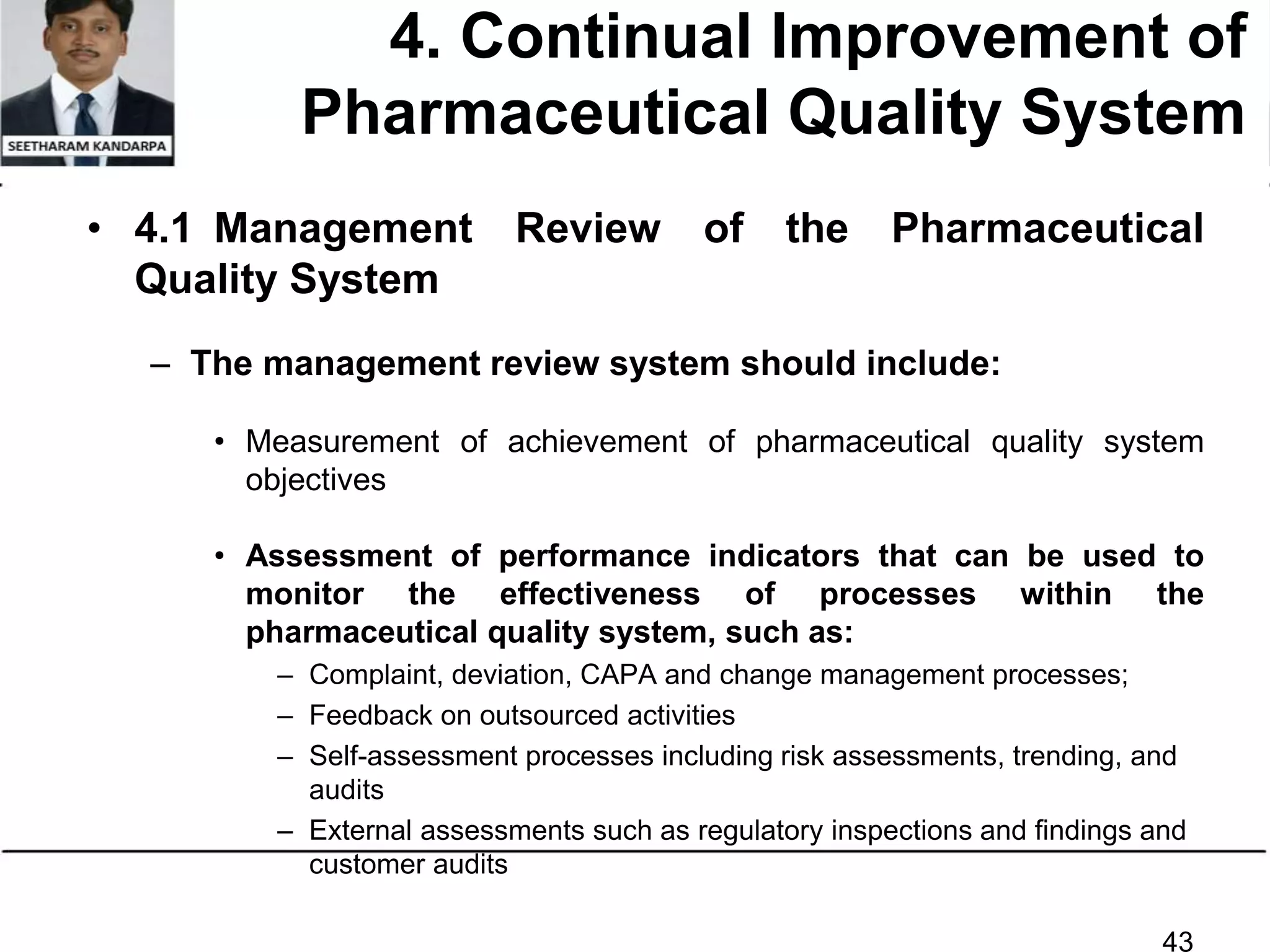ICH Q10 Pharmaceutical Quaity System | PDF