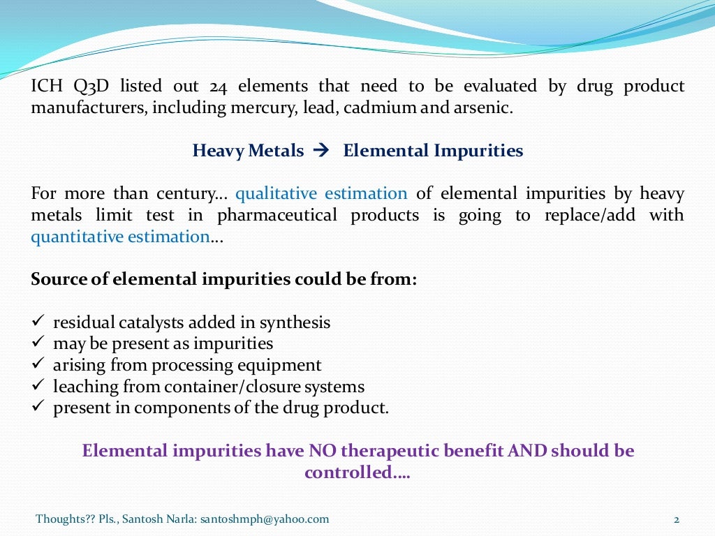 Ich Q3 D Elemental Impurities
