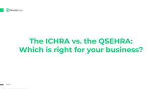 01 / 17
ICHRA vs. QSEHRA webinar 20190924 V1.R1
The ICHRA vs. the QSEHRA:
Which is right for your business?
 