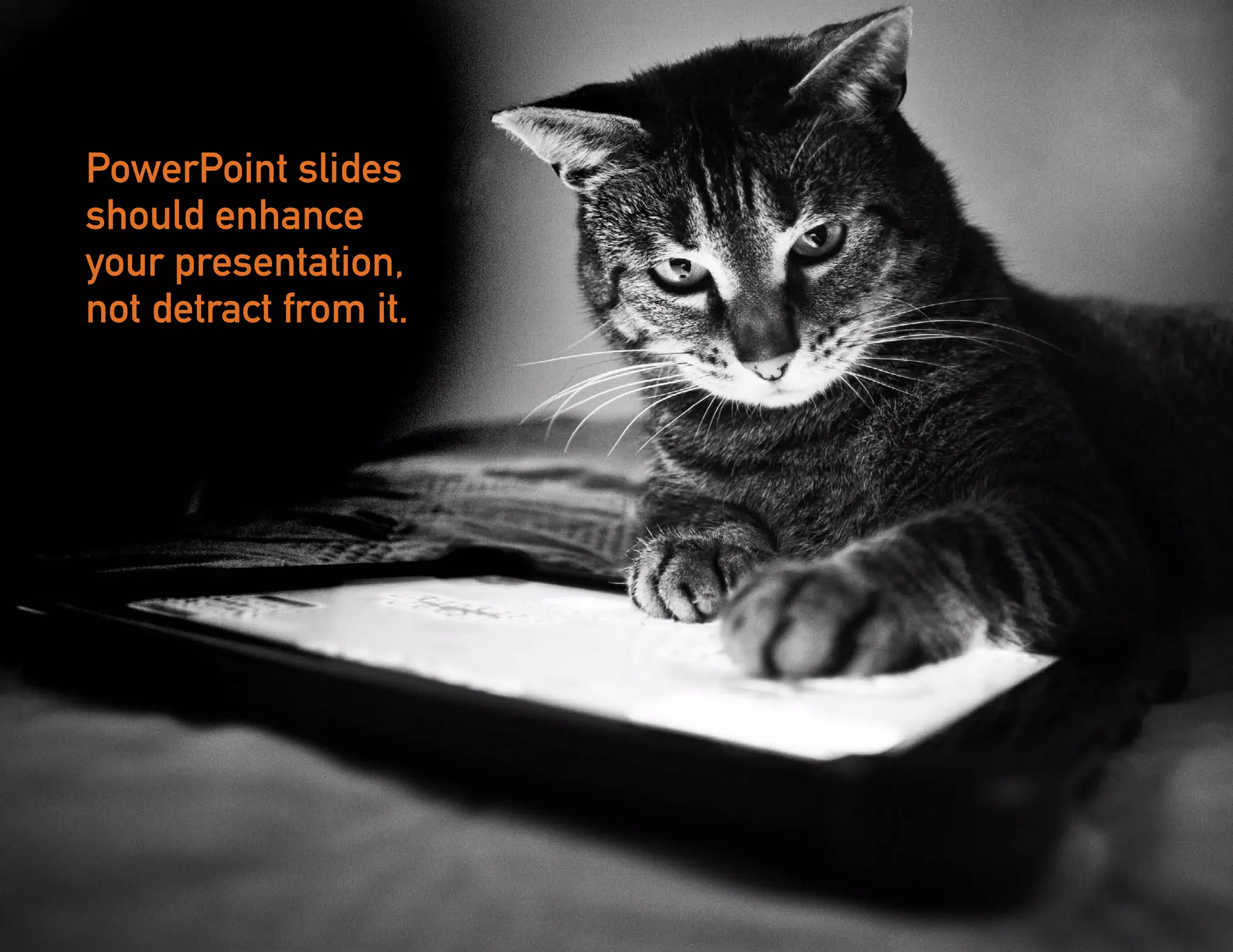 2
PowerPoint slides
should enhance
your presentation,
not detract from it.
 