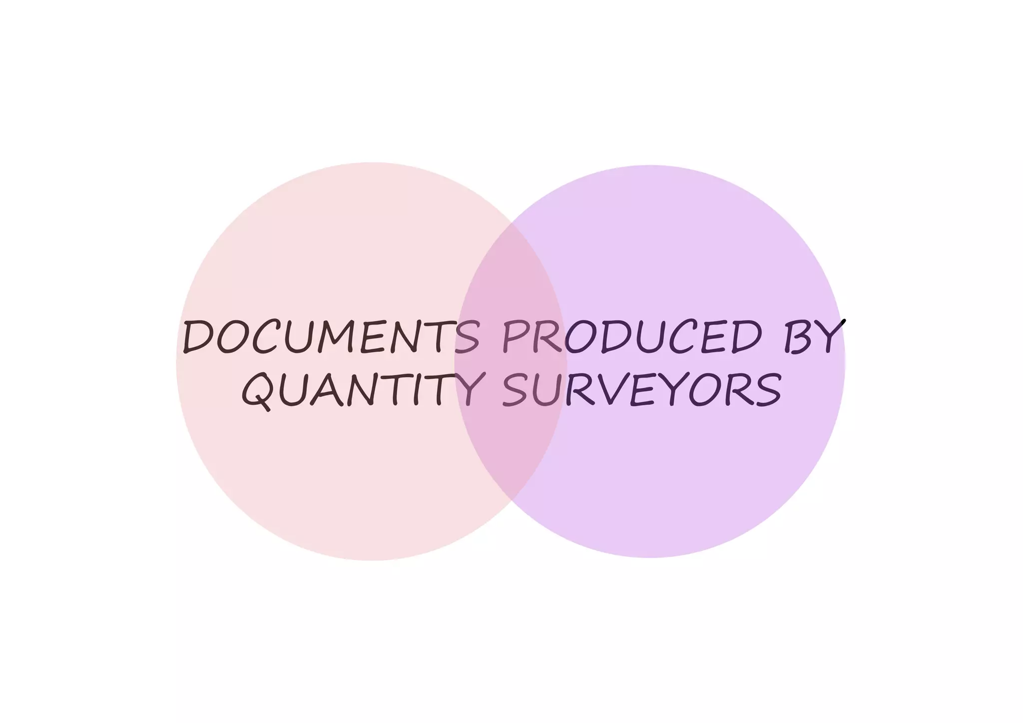 DOCUMENTS PRODUCED BY
QUANTITY SURVEYORS
