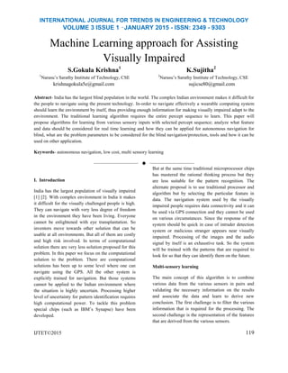 Machine Learning approach for Assisting Visually Impaired | PDF