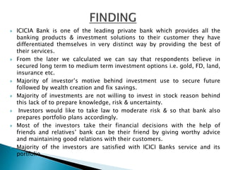  ICICIA Bank is one of the leading private bank which provides all the
banking products & investment solutions to their c...