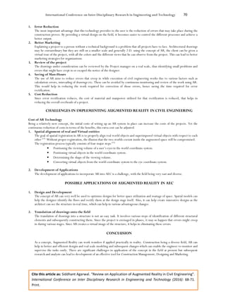 Review on Application of Augmented Reality in Civil Engineering | PDF