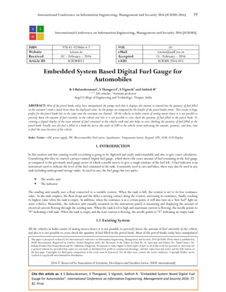Embedded System Based Digital Fuel Gauge for Automobiles | PDF