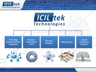 Technology         Business                                    Security
                                   Biometric
Solution & System   Continuity &               RFID Solutions   Surveillance
                                   Solutions
   Integration         I.T.D.R                                   Solutions




4/8/2012                                                                       5
 